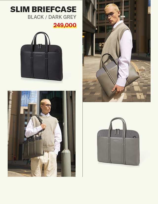 SLIM BRIEFCASE BLACK/DARK GREY 할인가 249,000원
