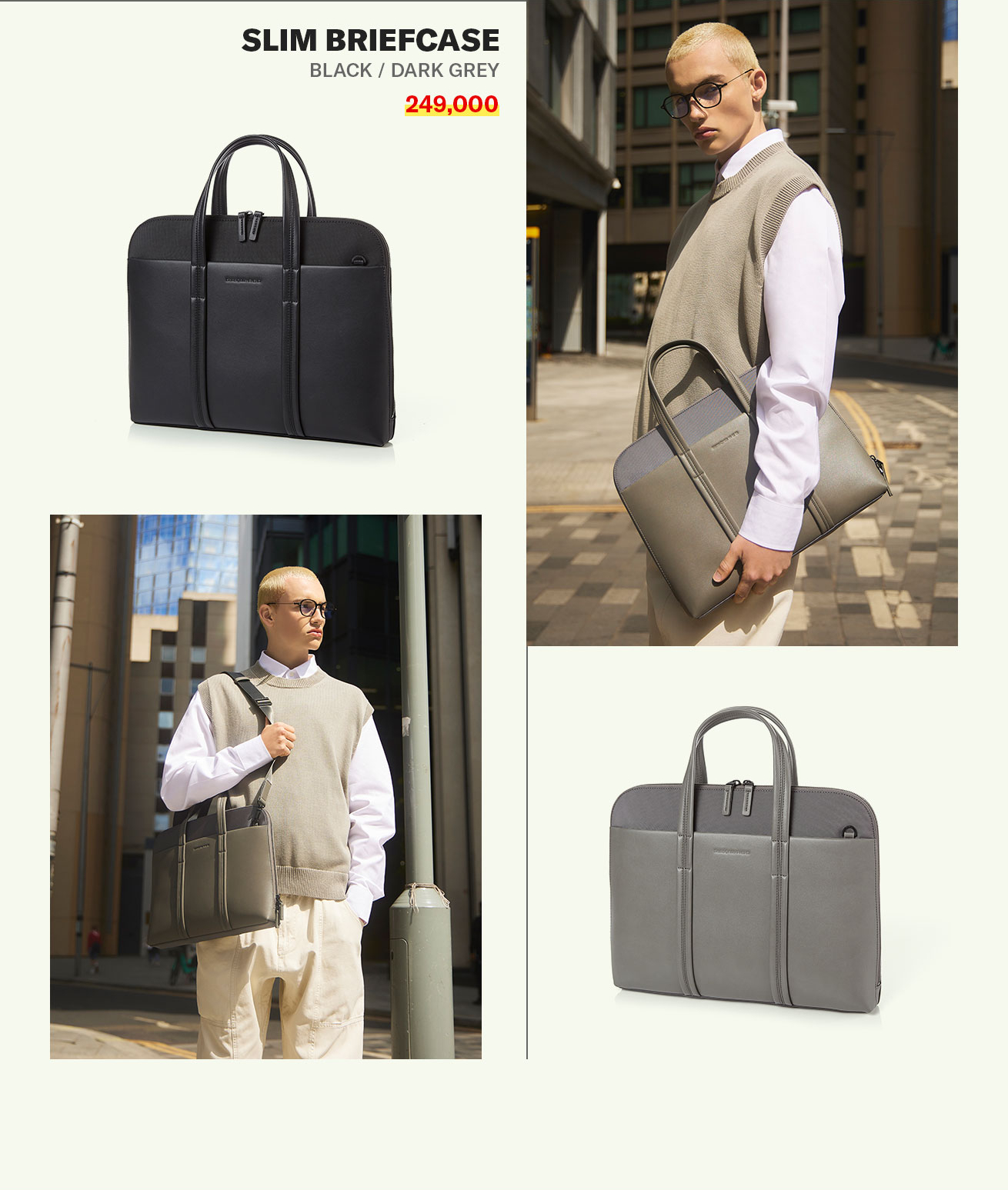 SLIM BRIEFCASE BLACK/DARK GREY 할인가 249,000원
