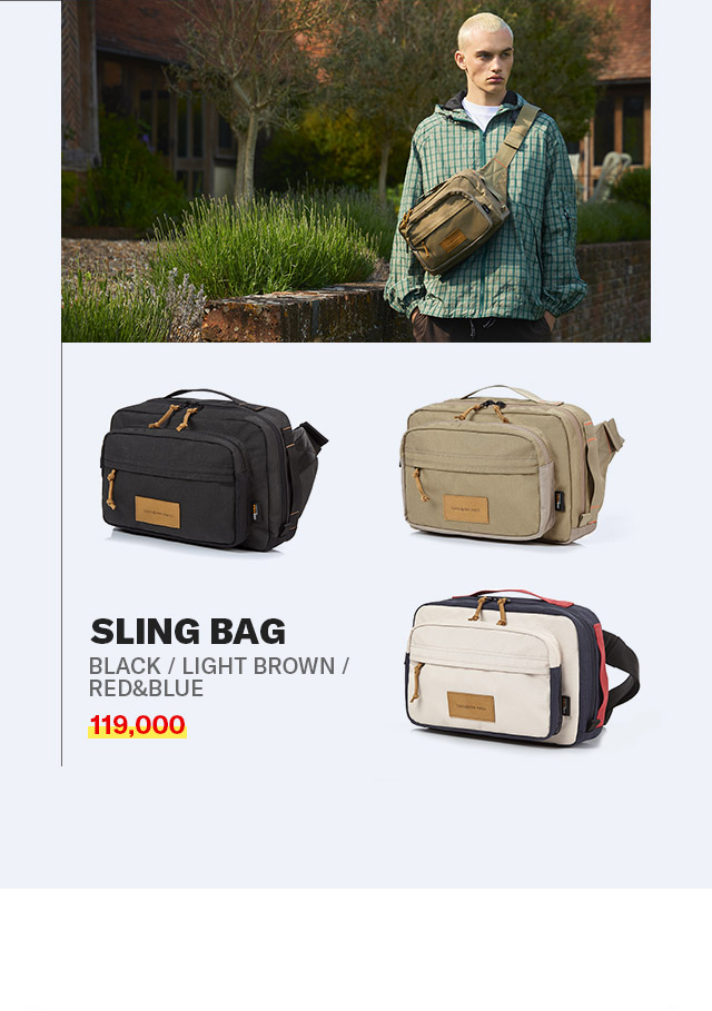SLING BAG BLACK/LIGHT BROWN/RED&BLUE 할인가 119,000원