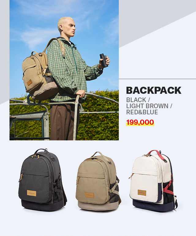 BACKPACK BLACK/LIGHT BROWN/RED&BLUE 할인가 199,000원
