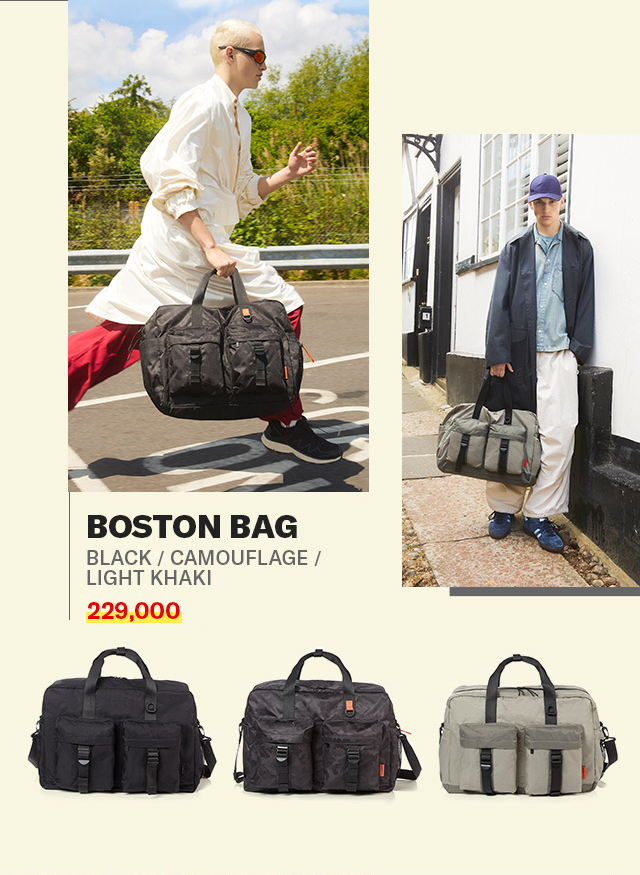 BOSTON BAG BLACK/CAMOUFLAGE/LIGHT KHAKI 할인가 229,000원